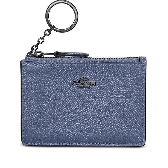 Coach Handbags - 100% AUTHENTIC PERIWINKLE BLUE SAFFIANO LEATHER COACH ID WALLET KEYCHAIN HOLDER